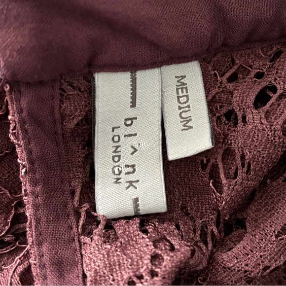 Anthropologie Bl^nk London Wine Lace Savannah Long Sleeve Top Medium - Picture 13 of 13